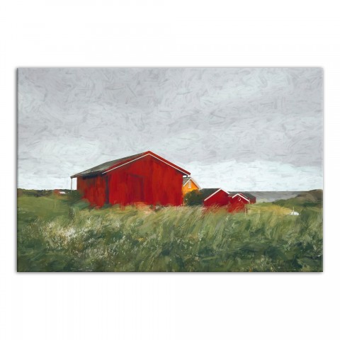 Painted Farmland 30x20 Canvas Wall Art