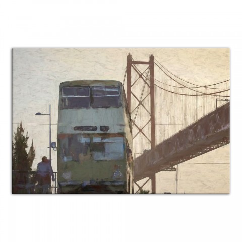 Trolley and Bridge 30x20 Canvas Wall Art