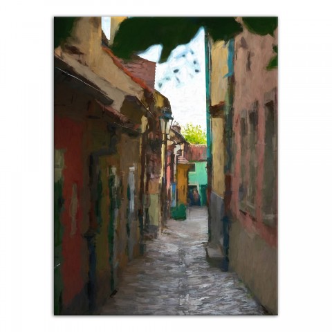 Walk Through Town 18x24 Canvas Wall Art