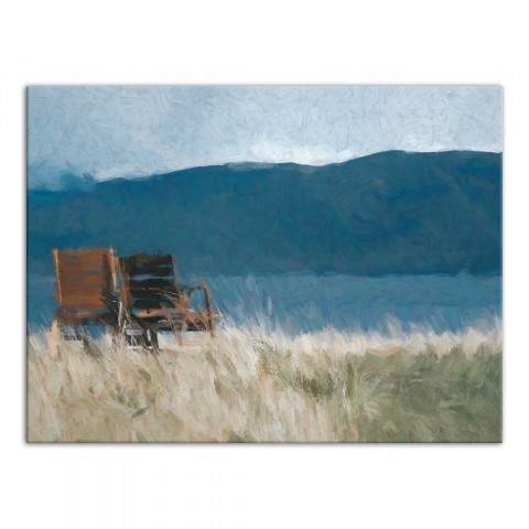 Little Brown House 24x18 Canvas Wall Art