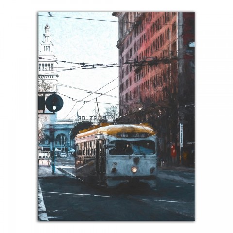 Urban Trolley 18x24 Canvas Wall Art