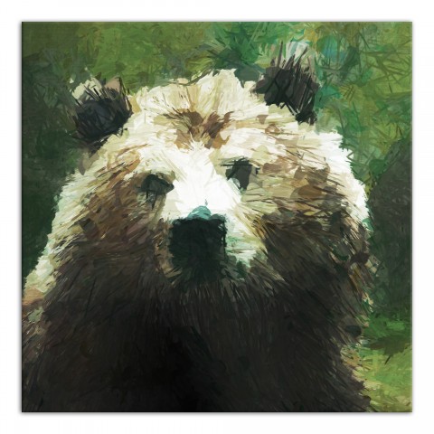 Abstract Forest Bear 30x30 Canvas Wall Art
