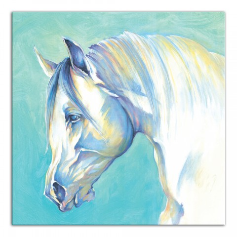 Blue Horse Head 30x30 Canvas Wall Art