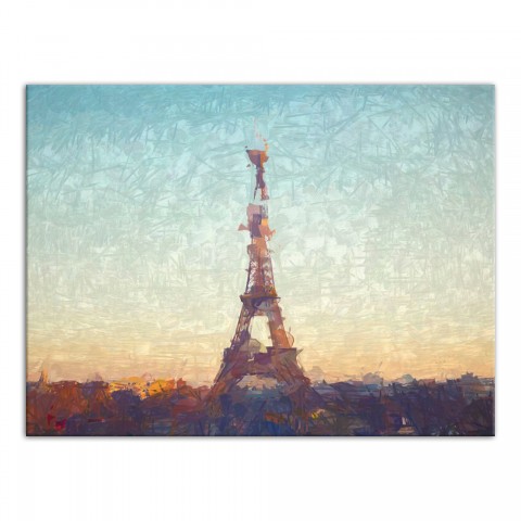 Abstract Eiffel Tower 40x30 Canvas Wall Art