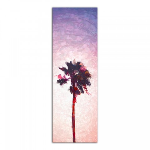 Pink Palm Tree 12x36 Canvas Wall Art