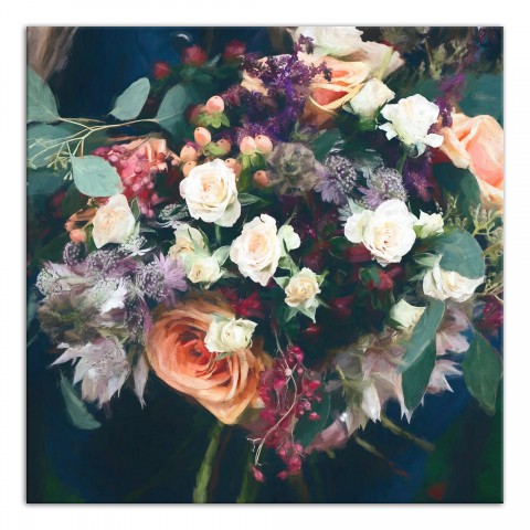 Colorful Bouquet 36x36 Canvas Wall Art
