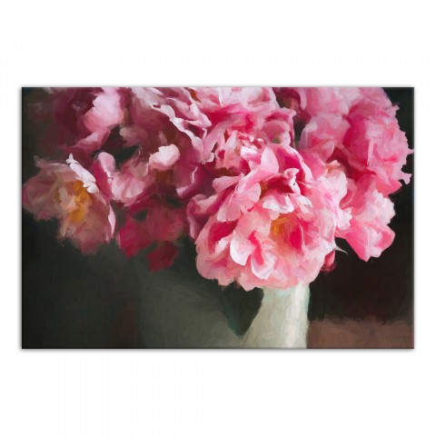 Pink Painted Bouquet 48x32 Canvas Wall Art