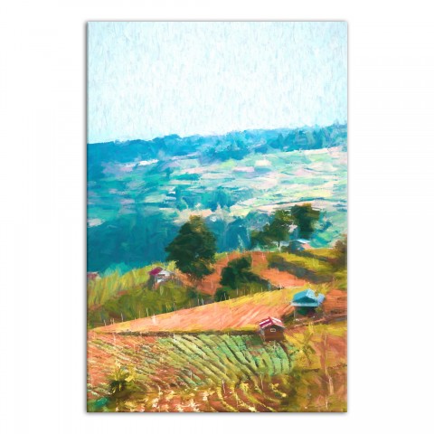 Colorful Farmscape 32x48 Canvas Wall Art