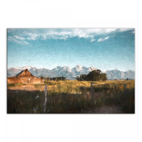Desert Barn 48x32 Canvas Wall Art