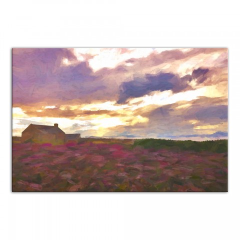 Wildflower Sunset 48x32 Canvas Wall Art