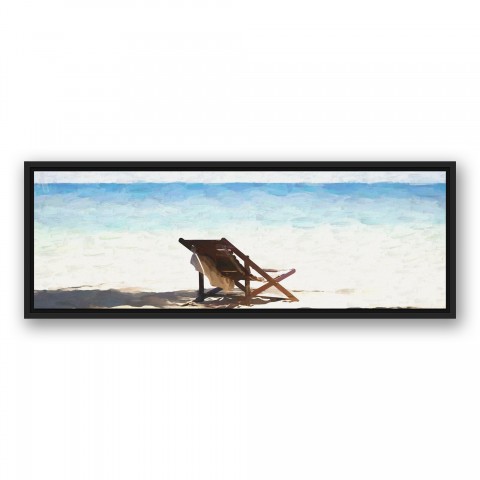 Beach Chair 36x12 Black Floating Framed Canvas