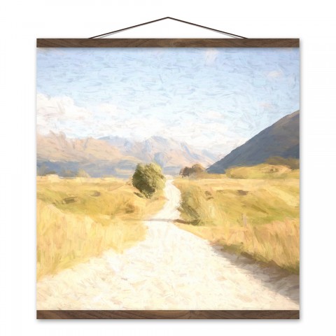 Light Tree Path 20x20 Teak Hanging Canvas