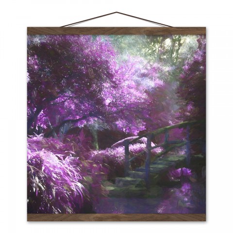 Purple Bridge 16x16 Teak Hanging Canvas