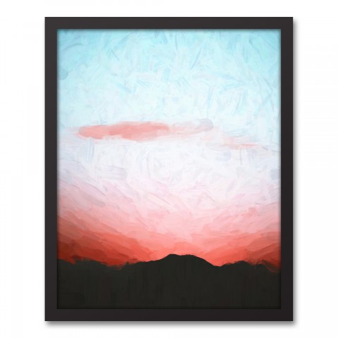 Mountain Sunset 16x20 Black Framed Canvas