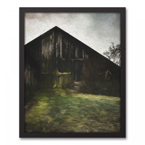 Dark Barn 16x20 Black Framed Canvas