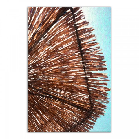 Wood Beach Umbrella 20x30 Canvas Wall Art