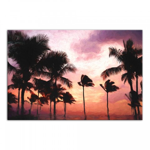 Palm Tree Sunset 30x20 Canvas Wall Art