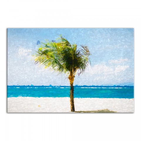 White Sand Beach 30x20 Canvas Wall Art