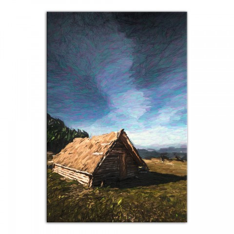 Dark and Stormy Cabin 20x30 Canvas Wall Art