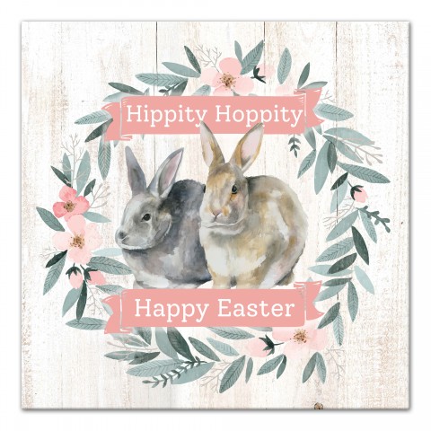 Easter Bunnies 20x20 Canvas Wall Art