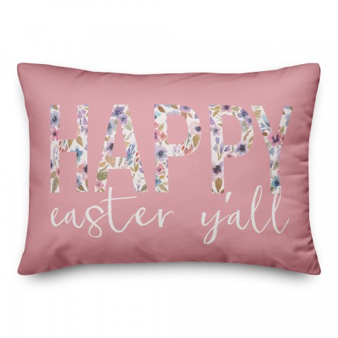 Happy Easter Y'all 14x20 Spun Poly Pillow