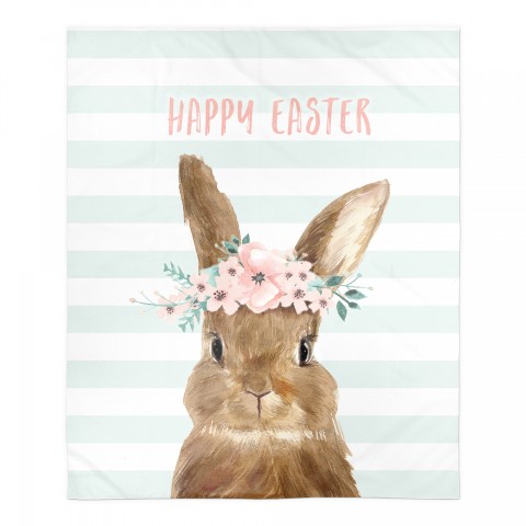 Happy Easter Bunny 50x60 Sherpa Fleece Blanket