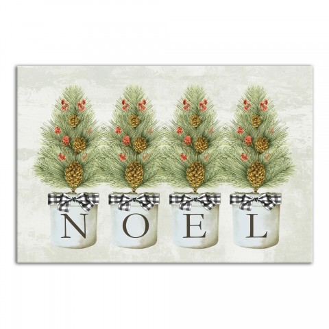 Noel Pine Trees 36x24 Canvas Wall Art