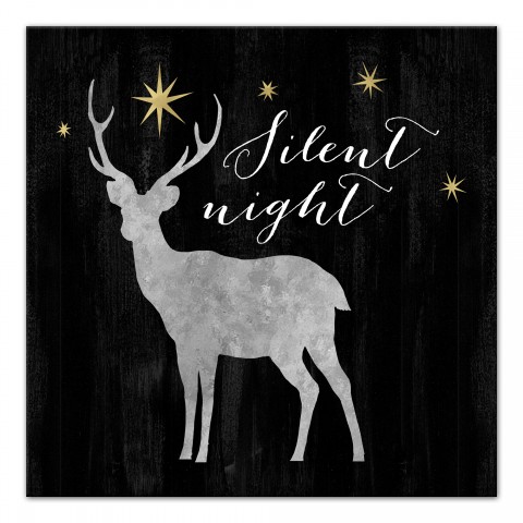 Silent Night Deer 16x16 Canvas Wall Art