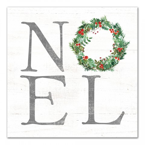 Noel Wreath 16x16 Canvas Wall Art
