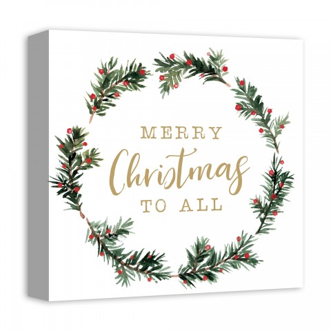 Merry Christmas to All 12x12 Canvas Wall Art