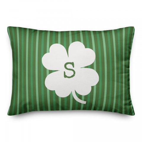 Lucky Clover Monogram 14x20 Personalized Spun Poly Pillow