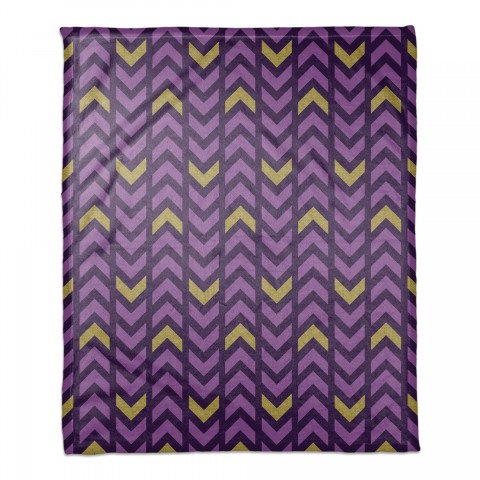 Purple Gold Chevrons 50x60 Coral Fleece Blanket