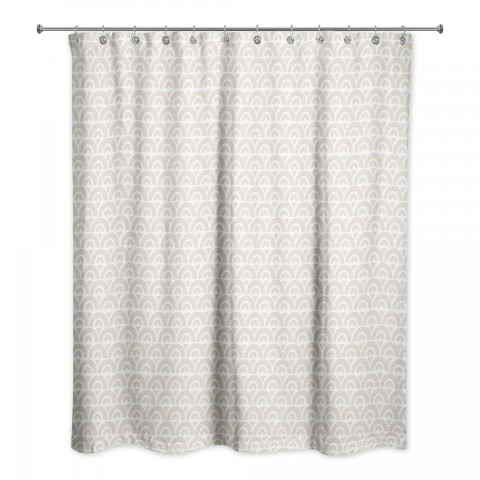 Beige Arch Pattern 71x74 Shower Curtain