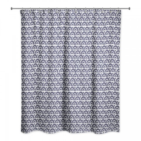 Navy Arch Pattern 71x74 Shower Curtain