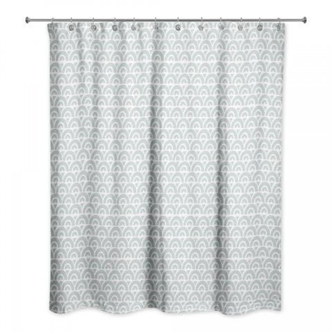 Soft Blue Arch Pattern 71x74 Shower Curtain