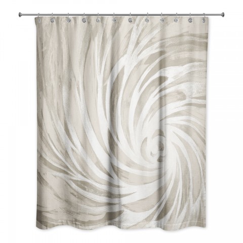 Beige Calming Vortex 71x74 Shower Curtain