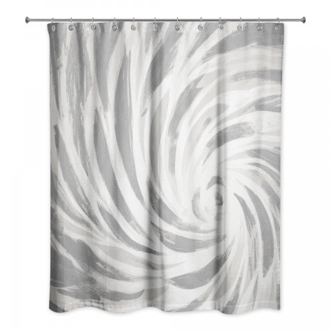 Gray Calming Vortex 71x74 Shower Curtain