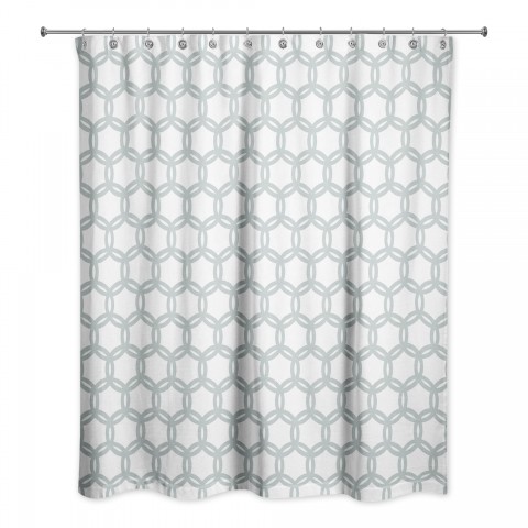 Soft Blue Circle Pattern 71x74 Shower Curtain