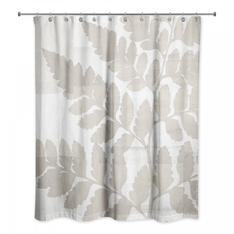 Beige Fern Collage 71x74 Shower Curtain