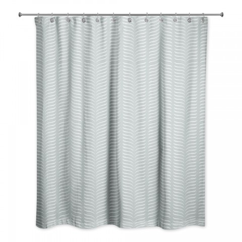 Soft Blue Line Pattern 71x74 Shower Curtain