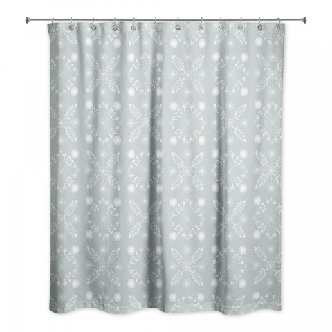 Soft Blue Mod Medallions 71x74 Shower Curtain