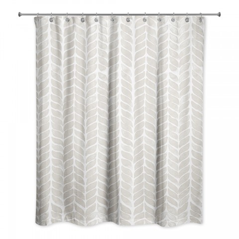 Soft Beige Petal Pattern 71x74 Shower Curtain