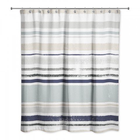 Light Blue Stripes 71x74 Shower Curtain