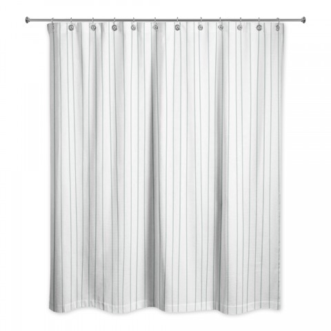 Soft Blue Uneven Stripes 71x74 Shower Curtain