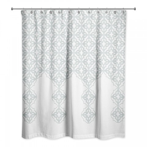 Soft Blue Quatrefoil 71x74 Shower Curtain