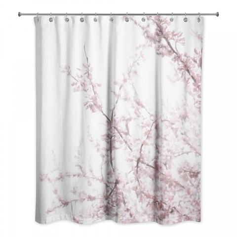 Pink Flowering Tree 71x74 Shower Curtain