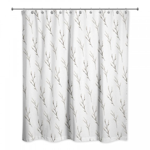 Beige Branches 71x74 Shower Curtain