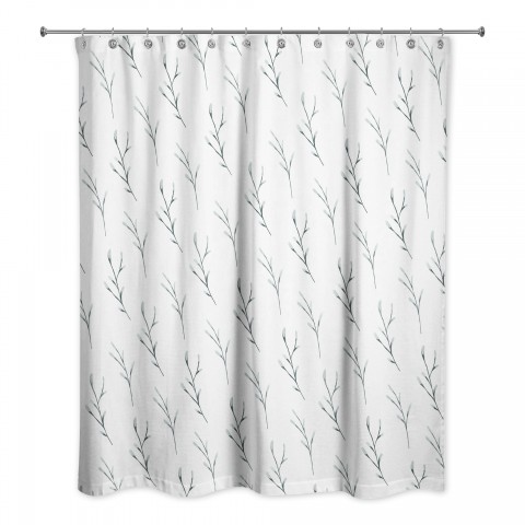 Soft Blue Branches 71x74 Shower Curtain