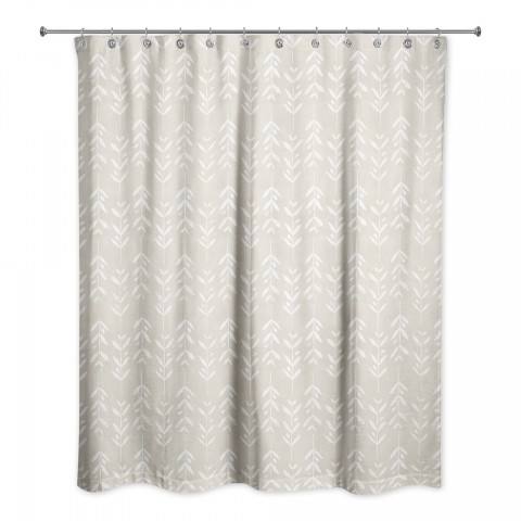 Beige Vine Pattern 71x74 Shower Curtain