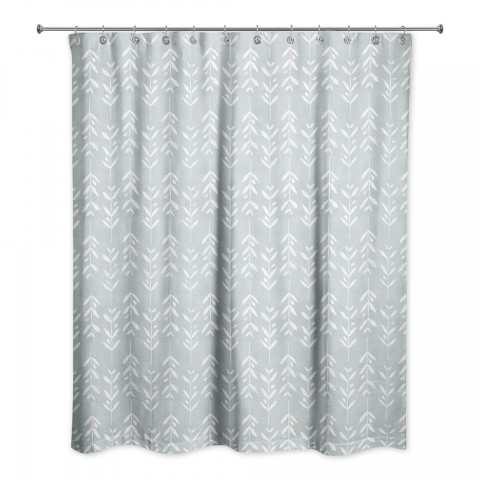Soft Blue Vine Pattern 71x74 Shower Curtain